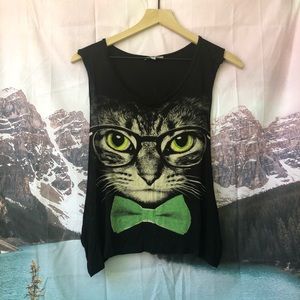 Hipster cat tank